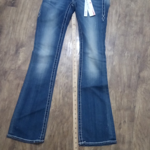 Rock Revival Women's 26 Bootcut Jen Embellished Shimmer Distressed NWT - Picture 11 of 12
